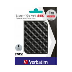 Verbatim StorenGo Mini SSD vanjski 1TB, USB3.2 Gen1, crni