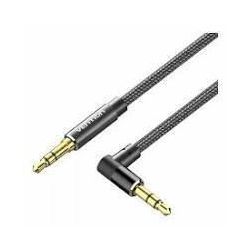 Vention Cotton Braided 3.5mm Male to Male Right Angle Audio Cable 1m, Black