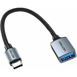 Vention USB 3.0 C Male to A Female OTG Cable 0.15M Gray Aluminum Alloy Type