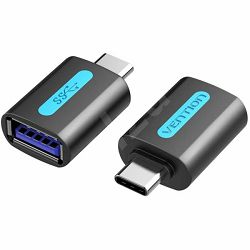 Vention USB-C Male to USB A 3.0 Female OTG Adapter Black PVC Type