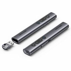 Vention Wireless PowerPoint Presentation Clicker with Green Laser Pointer, Rechargable – Gray