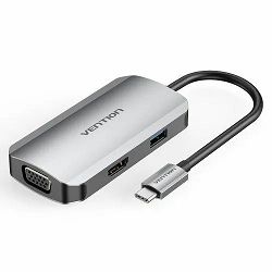 Vention USB-C to HDMI VGA USB 3.0 PD Docking Station 0,15m