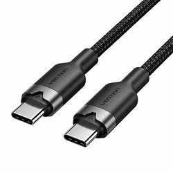 Vention USB 2.0 Type-C Male to Type-C Male 3A Cable 1M Black Aluminum Alloy Type