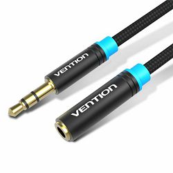 Vention Cotton Braided 3.5mm Audio Extension Cable 2M Black