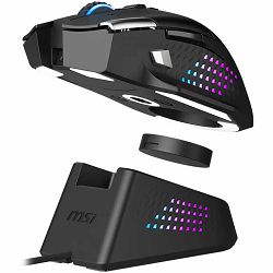 MSI Gaming Mouse VERSA PRO WIRELESS plus MOUSE DOCK PRO, Wireless, PixArt PAW 3395 Optical Sensor, 26000 DPI, OMRON Optical Micro Switch