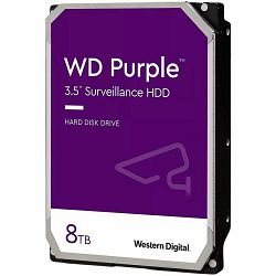 HDD Video Surveillance WD Purple 8TB CMR, 3.5, 256MB, 5640 RPM, SATA, TBW: 180
