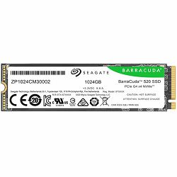 SSD SEAGATE BarraCuda 520 1.024TB M.2 2280-S2 PCIe Gen4 x4 NVMe 1.4, Read/Write: 5000/3200 MBps, TBW 250