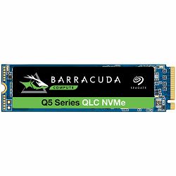 Seagate BarraCuda Q5, 500GB SSD, M.2 2280-S2 PCIe 3.0 NVMe, Read/Write: 2,300 / 900 MB/s