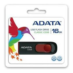 ADATA C008, 16GB, USB2.0, crno-crveni AC008-16G-RKD