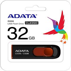 ADATA C008, 32GB, USB2.0, crno-crveni AC008-32G-RKD