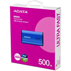 ADATA Ex SSD SU880, R2000/W2000, 500GB, U3.2, plav AELI-SE880-500GCBU