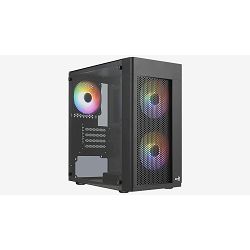 Aerocool Hexform-G-BK-v2 FRGB Midi-Tower, Tempered Glass - black