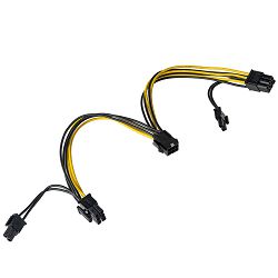 AKYGA Adapter PCI-E 6 pin (m) / 2x PCI-E 6+2 pin (f) 2x 15cm