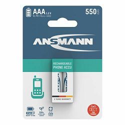 Ansmann Dect NiMH Rechargeable battery AAA HR03 550 mAh maxE 2 pcs