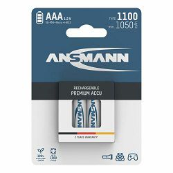 Ansmann NiMH Rechargeable battery AAA HR03 type 1100 (min. 1050 mAh) 4 pcs. blister packaging