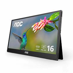 AOC 16T3EA, 15,6", FHD, USB-C 15W, prijenosni 16T3EA