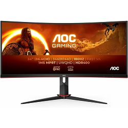 AOC LED 34", CU34G2XP, HDMIx2, DP, 180Hz, 1ms CU34G2XP