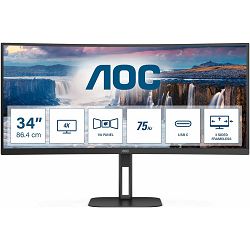 AOC CU34V5C, 34", HDMI, DP, USB-C, HAS CU34V5C