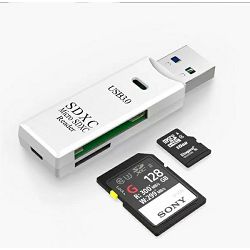 Asonic USB 3.0 Micro SD &amp; SD čitač kartica, bijelo N-UCR301