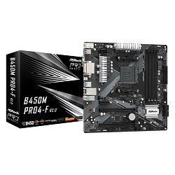ASROCK B450M PRO4-F R2.0 AM4 4xSATA mATX B450M PRO4-F R2.0