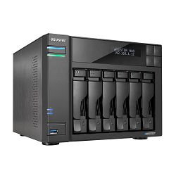 ASUSTOR 6 Bay NAS, Quad-Core 2.0GHz, Dual 2.5GbE Ports, 8GB RAM DDR4, 4x M.2 SSD Slots, 1 x PCIe Gen3 x4 slot, 2x USB, HDMI,