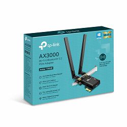 AX3000 Dual Band Wi-Fi 6 Bluetooth PCI Express AdapterSPEED: 2402 Mbps at 5 GHz + 574 Mbps at 2.4 GHzSPEC: 2× High Gain External AntennasFEATURE: MU-MIMO, OFDMA, 1024 QAM, HE160, WPA3, Bluetooth 5.2