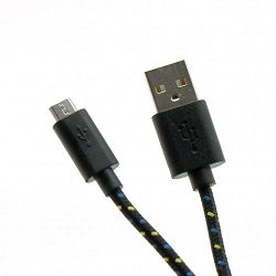 BIT FORCE braided cable USB A-MICRO USB M/M 1m black
