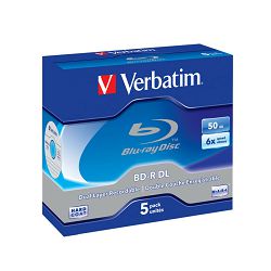 Blu-Ray Verbatim BD-R DL 6× 50GB Wide Printabilni No ID Surface Hard Coat, 10 kom. JC (Double Layer)