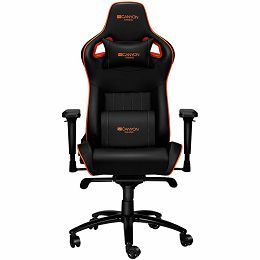 CANYON Corax G?-5, Gaming chair, PU leather, Cold molded foam, Metal Frame , Frog mechanism, 90-165 dgree, 4D armrest, Tilt Lock, Class 4 gas lift, metal 5 Stars Base, 60mm PU caster,black+Orange.