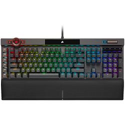 Corsair K100 RGB Optical-Mechanical Gaming Keyboard, Backlit RGB LED, CORSAIR OPX RAPIDFIRE, Black PBT Keycaps, EAN:0840006621942