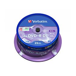 DVD+R DL Verbatim 8.5GB 8× Matt Silver 25 pack spindle (Double Layer)