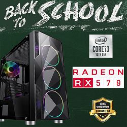 Futura IT Back2School PC (Intel i3 10105F, 16GB RAM, SSD 500GB, RX 570, 550W, Midi ATX) Poklon 