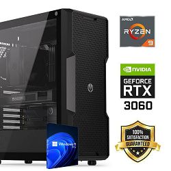 Futura Workstation PC (AMD Ryzen 9 5950X, 32GB RAM, SSD+HDD, RTX 3060, 650W, Midi ATX) Win-OS