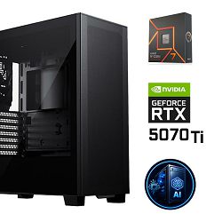 FuturaIT AI Professional PC (AMD Ryzen 7 7700X, 64GB RAM, SSD 4TB, RTX 5060Ti, 850W, Midi ATX) WinOS