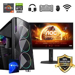 FuturaIT AIO Gaming PC (AMD Ryzen 5 5500, 16GB RAM, SSD 1TB, NV RTX 3060, 550W, Midi ATX) + Periferija 