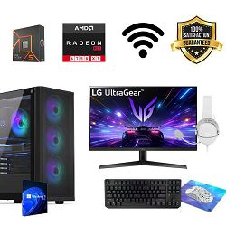 FuturaIT AIO Gaming PC (AMD Ryzen 5 7500F, 16GB RAM, SSD 1TB, RX 6750XT, 700W, Midi ATX) + Periferija 