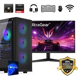 FuturaIT AIO Gaming PC (AMD Ryzen 5 7500F, 32GB RAM, SSD 1TB, RX 9060XT, 650W, Midi ATX) + Periferija 