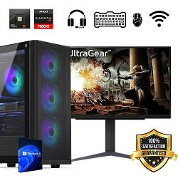 FuturaIT AIO Gaming PC (AMD Ryzen 5 7500F, 32GB RAM, SSD 1TB, RX 7800XT, 750W, Midi ATX) + Periferija 