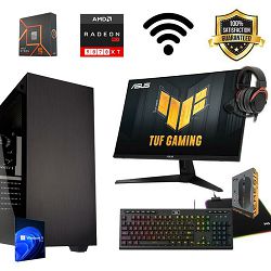 FuturaIT AIO Gaming PC (AMD Ryzen 5 7600X, 32GB RAM, SSD 2TB, RX 9070XT, 850W, Midi ATX) + Periferija 