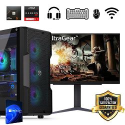 FuturaIT AIO Gaming PC (AMD Ryzen 5 7600X, 32GB RAM, SSD 2TB, RX 9070XT, 750W, Midi ATX) + Periferija 