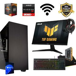 FuturaIT AIO Gaming PC (AMD Ryzen 7 5700X3D, 32GB RAM, SSD 1TB, RX 9070XT, 750W, Midi ATX) + Periferija 