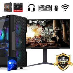 FuturaIT AIO Gaming PC (AMD Ryzen 7 7800X3D, 32GB RAM, SSD 2TB, RX 7900XTX, 1000W, Midi ATX) + Periferija 