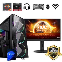 FuturaIT AIO GamingPC (AMD Ryzen 5 5600X, 16GB RAM, SSD 1TB, RX 6750XT, 650W, Midi ATX) + Perfierija 