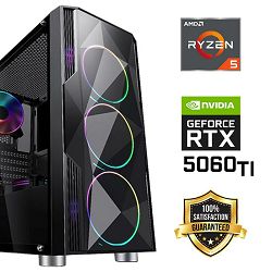 FuturaIT Back2School PC (AMD Ryzen 5 5600X, 32GB RAM, SSD 1TB, RTX 5060Ti, 600W, Midi ATX) 