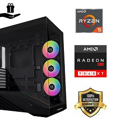 FuturaIT BB Gamer PC (AMD Ryzen 5 5600X, 16GB RAM, SSD 1TB, RX 9060XT, 650W, Midi ATX)