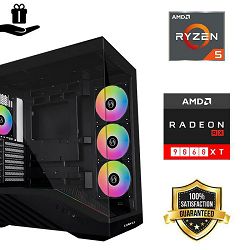 FuturaIT BB Gamer PC (AMD Ryzen 5 5600X, 16GB RAM, SSD 1TB, RX 9060XT, 700W, Midi ATX) Win11