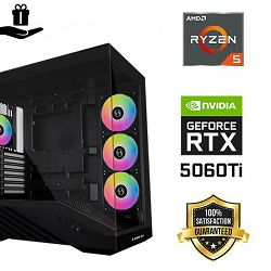 FuturaIT BB Gamer PC (AMD Ryzen 5 5600X, 32GB RAM, SSD 1TB, RTX 5060Ti, 650W, Midi ATX) Poklon