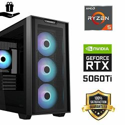 FuturaIT BB Gamer PC (AMD Ryzen 5 5600X, 32GB RAM, SSD 1TB, RTX 5060Ti, 700W, Midi ATX) Poklon