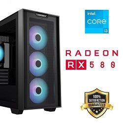 FuturaIT BestBuy GamingPC (Intel i3 12100F, 16GB RAM, SSD 250GB, RX 580, 650W, Midi ATX) 