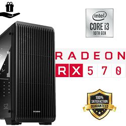 FuturaIT ECO Gamer PC (Intel i3 10105F, 16GB RAM, SSD 480GB, AMD RX 570, 500W, Midi ATX) Poklon  